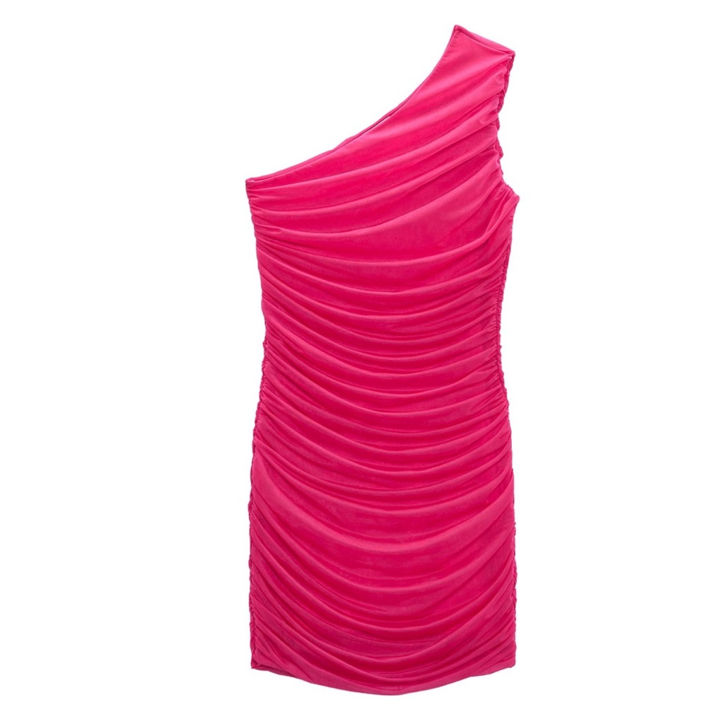 Zara Pink Fuchsia Organza mini dress sz small NWT